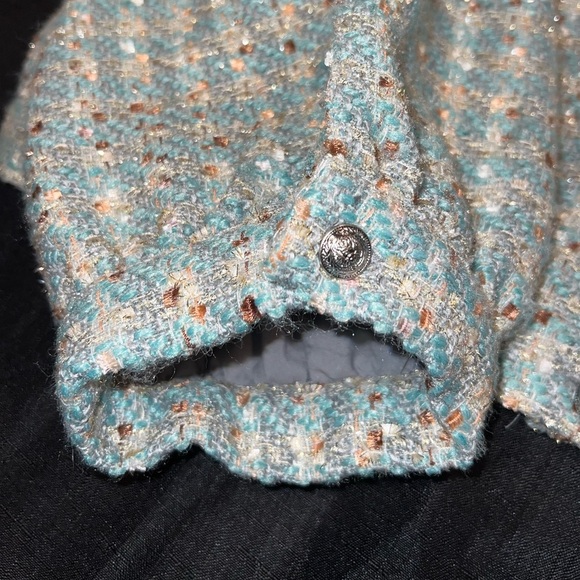 L'AGENCE Bridges Tweed Crop Jacket in Sage - Picture 7 of 15